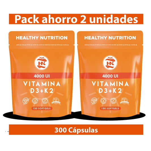 Pack 2 X Vitamina D3 4000 Ui (100 Μg) + K2 Mk-7 - 2 X 150 Cápsulas - Complemento Alimenticio_0