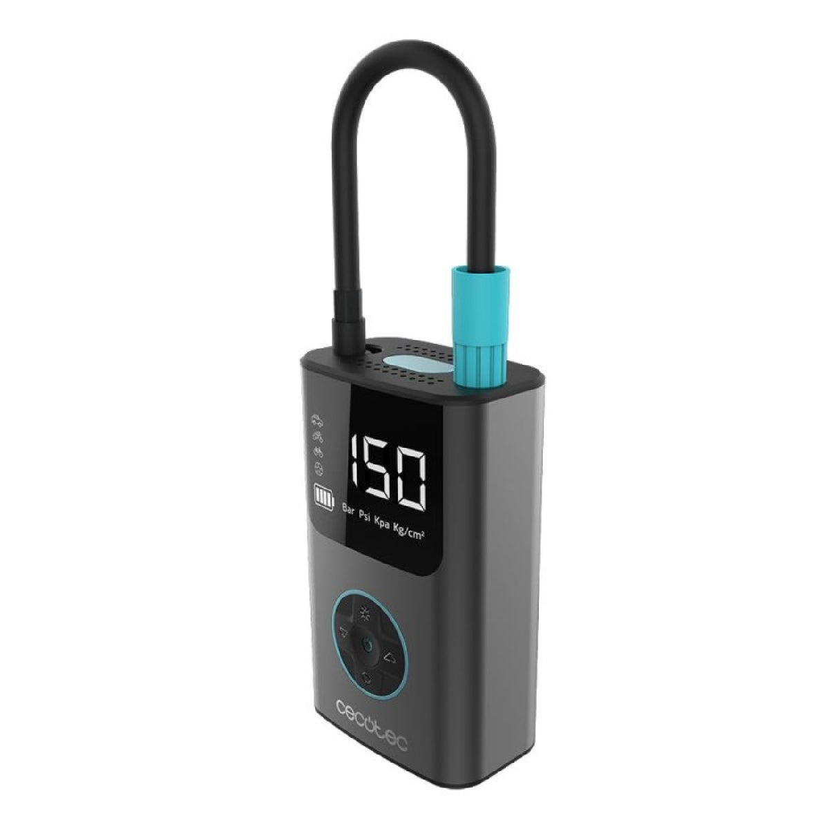 Compresor De Aire Eléctrico Portátil Air Max, Inflador E Hinchador 150 Psi, Doble Batería 7.4v Y 2000mah, Luz Led, Pantalla Lcd, Apto Para Coche, Mo_0