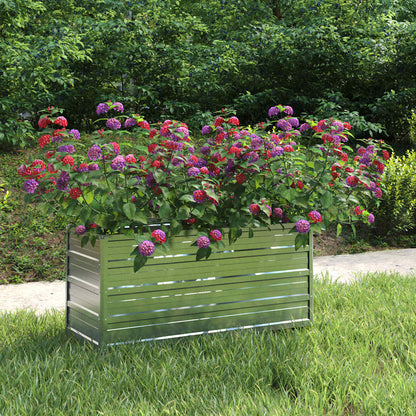 Arriate De Acero Galvanizado Plateado 100x40x45 Cm_1