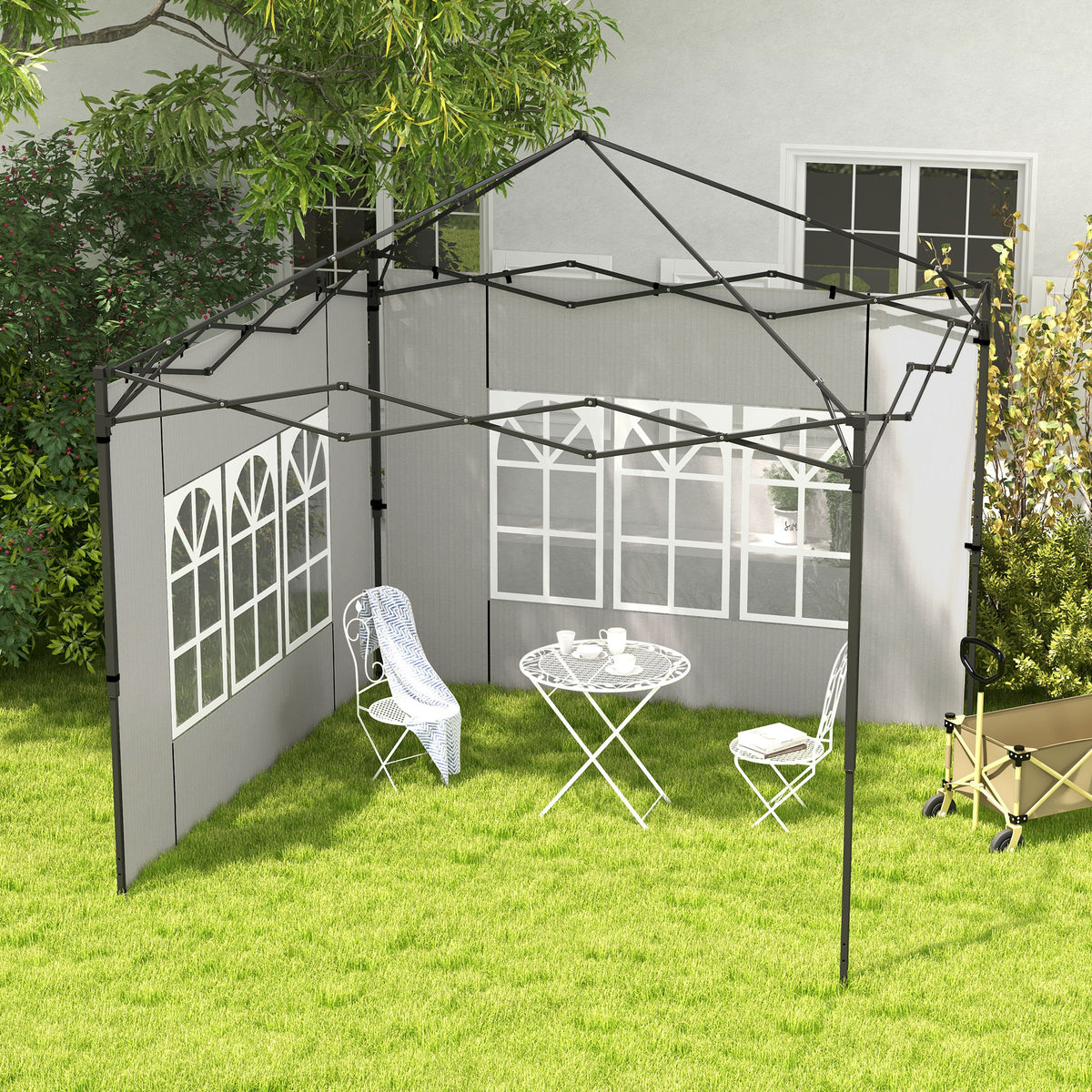 Paredes Laterales Outsunny Pe Blanco 293x193 Cm_1