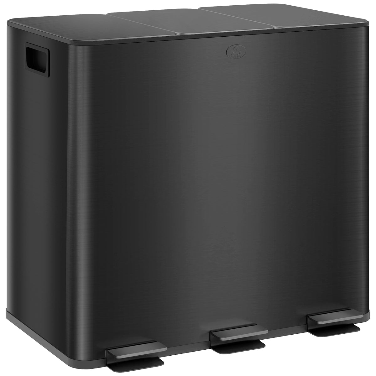 Caixote Do Lixo Homcom Aço Inoxidável Preto 61.9x36.6x43.2 Cm_0