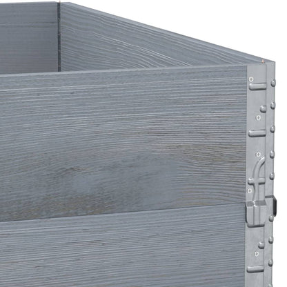 Jardinera De Madera Maciza De Pino Gris 100x100 Cm_5