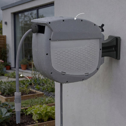 Enrollador De Manguera Outsunny Pp Gris 52x22x35 Cm_3
