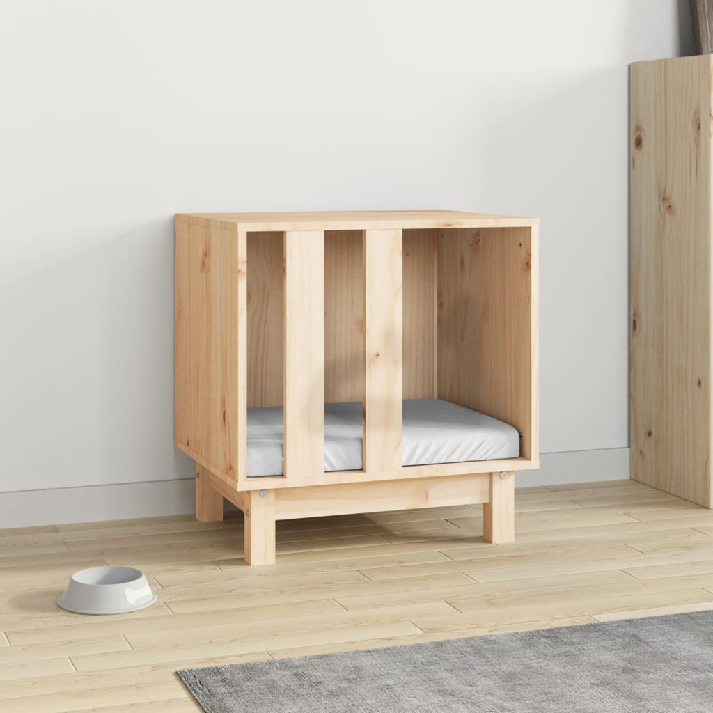 Caseta Para Perros Madera Maciza De Pino 50x40x52 Cm_2
