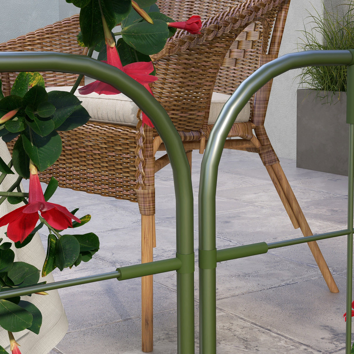 Outsunny Juego De 4 Enrejados De Jardín Con Marco De Acero 40x90 Cm Verde_4