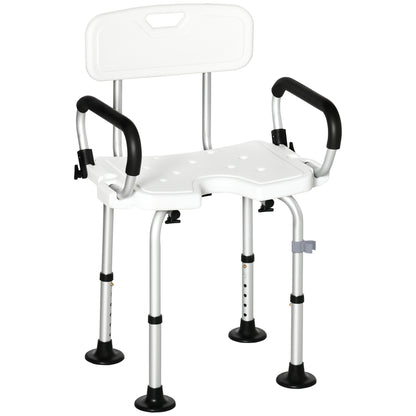 Homcom Silla Ducha Personas Mayores Antideslizante Con Altura Ajustable_0