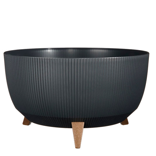 Macetero Gris Plástico Reciclado Doppio 47cm_0