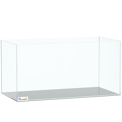Pawhut Acuario De Pecera 51 L De Cristal Con Alfombrilla Protectora Transparente_0