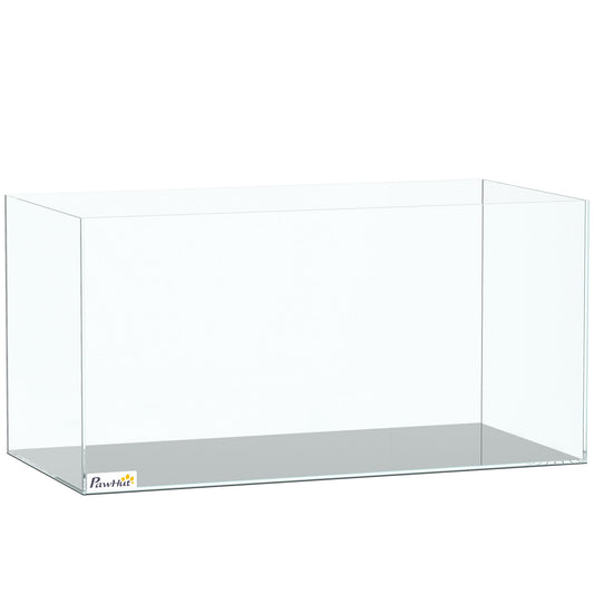 Pawhut Acuario De Pecera 51 L De Cristal Con Alfombrilla Protectora Transparente_0