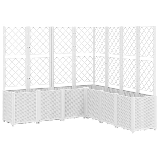 Jardinera Con Enrejado Pp Blanco 160x160x140 Cm_0