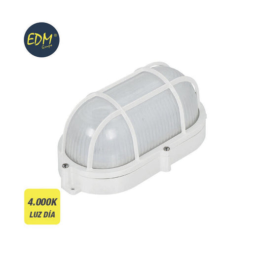 Aplique Oval Rejilla Exterior Led 9w 810lm Ip65 4000k 11,8x21,2x9mm Edm_0