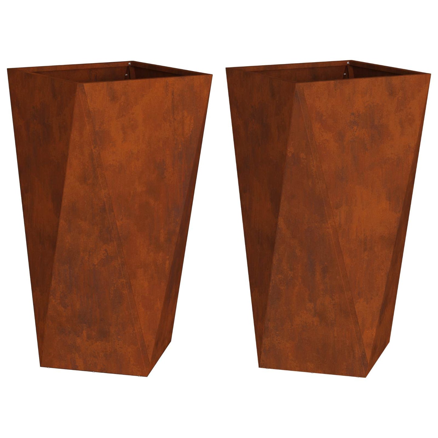 Jardinera 2 Pcs Oxidado 40 X 40 X 75 Cm Acero Autopatinable_0