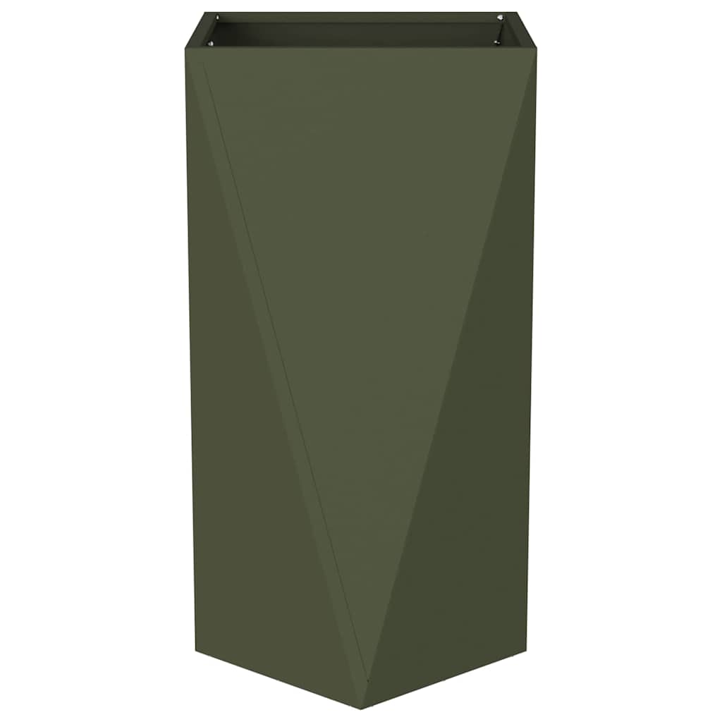 Jardinera 2 Pcs Verde Oliva 40 X 40 X 75 Cm Acero_5