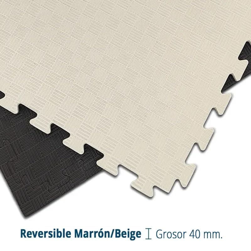Artatami® Tatami Puzzle 1x1x40 mm Marron - Beige Pack Ahorro【2 Unidades】 Alta Densidad EVA – Judo, BJJ, MMA y Lucha_4