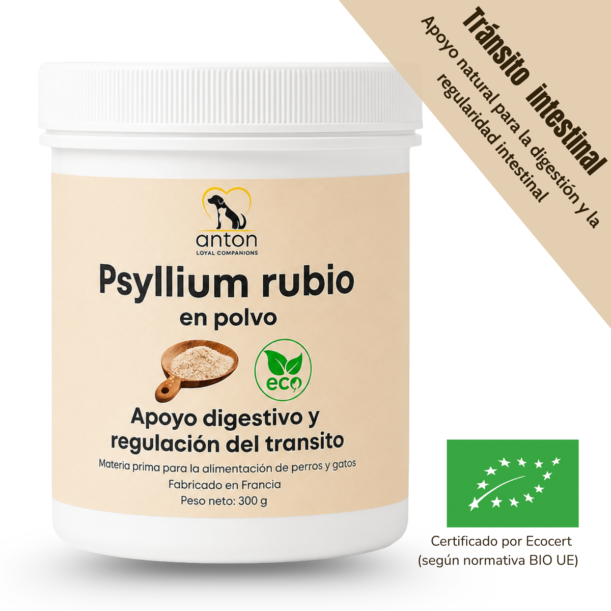 Psyllium ECO para perros y gatos – Tránsito intestinal – 300 g_1