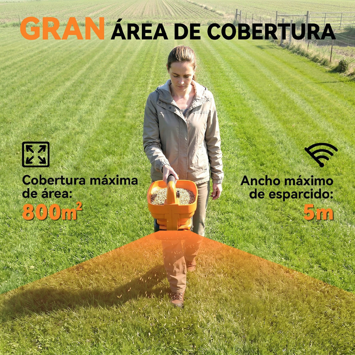 Esparcidor De Compost Outsunny Pp, Nailon Naranja 26x22x27.5 Cm_5