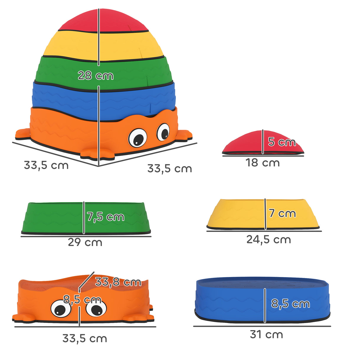 Bloques De Equilibrio Aiyaplay Pp, Tpe Multicolor 33.5x33.5x28 Cm 347-031v00mx_2