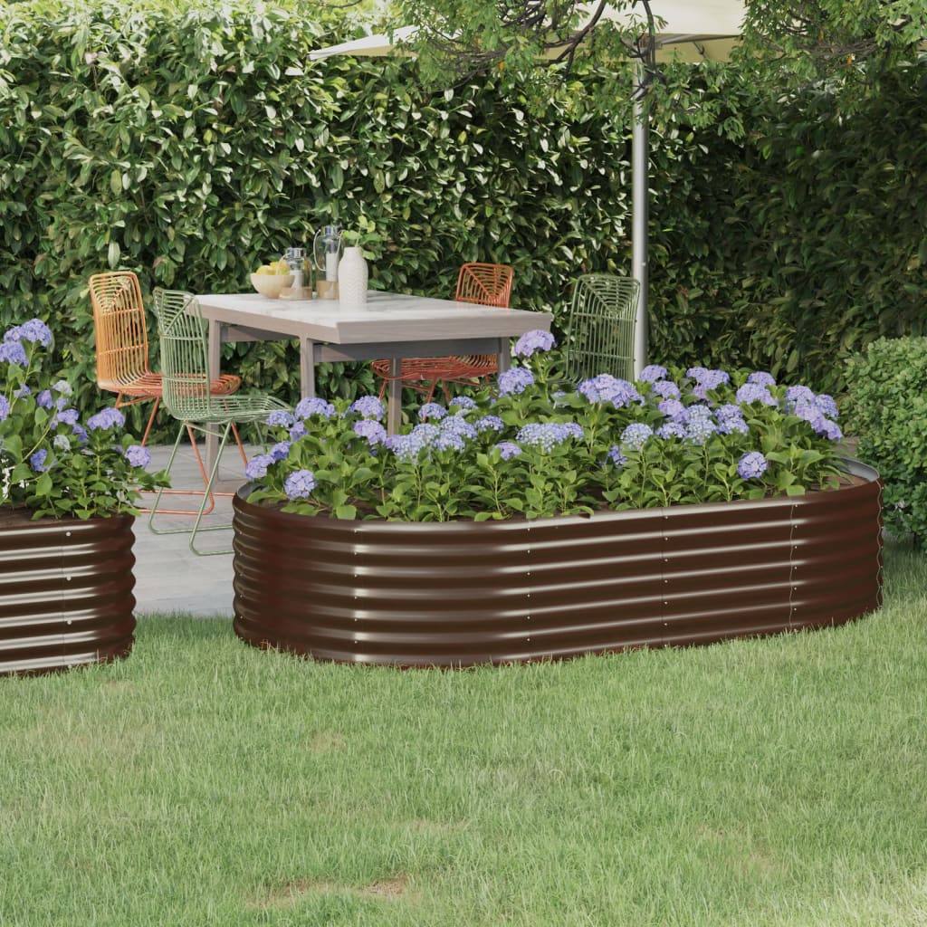 Jardinera Arriate Acero Galvanizado Marrón 175x100x36cm_1