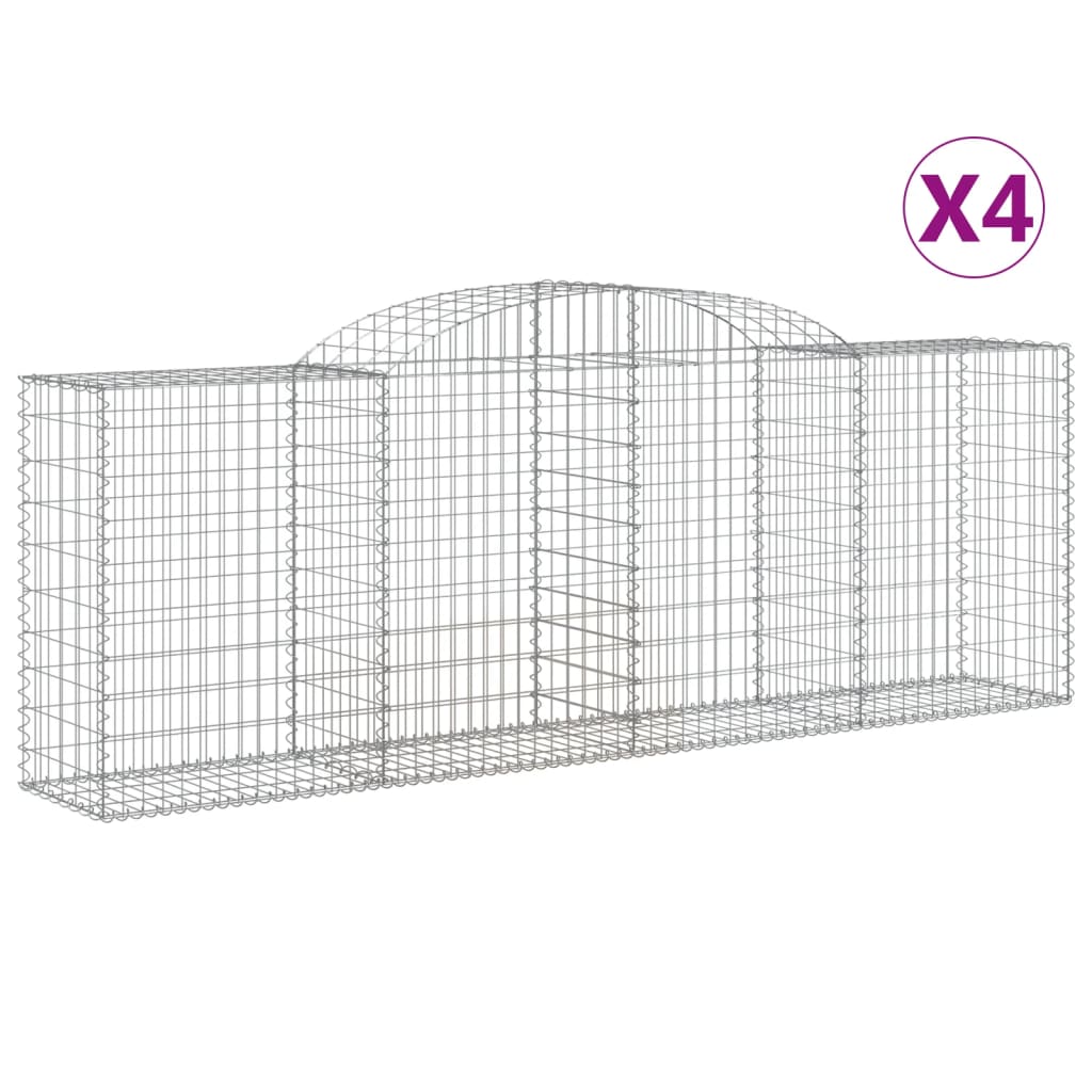 Cestas De Gaviones 4 Uds Forma De Arco Hierro 300x50x100/120 Cm_0