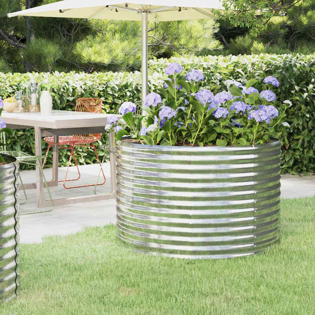 Jardinera Arriate Acero Galvanizado Plata 100x100x68 Cm_1
