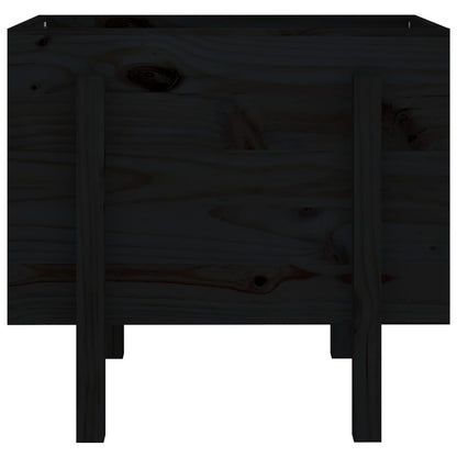 Jardinera De Madera Maciza De Pino Negro 62x50x57 Cm_3