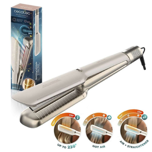Cecotec Plancha De Pelo Con Aire Air Lisse Champagne. 600w, Protege El Cabello, Tecnología Iónica, Keratina Y Aceite De_0
