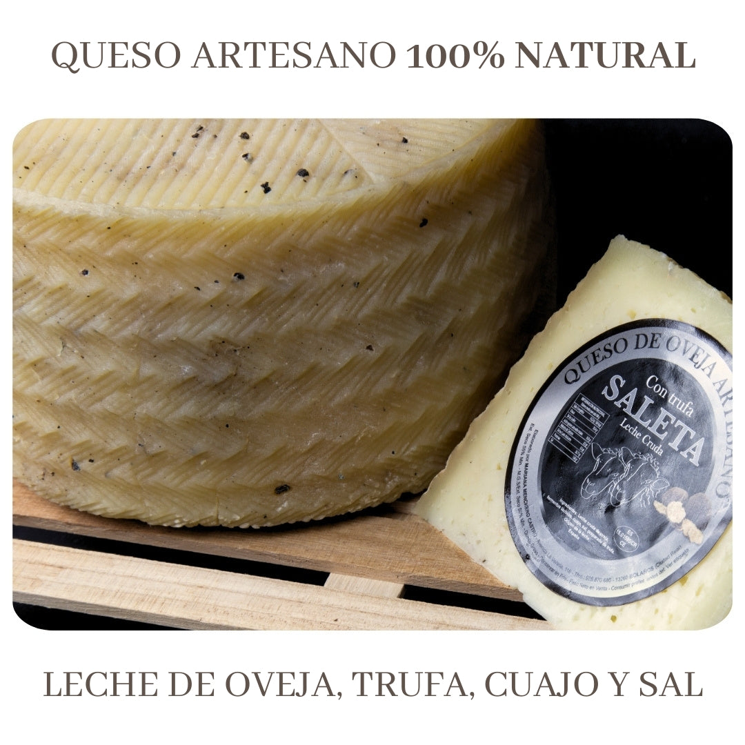 Queso Curado De Trufa Entero De Oveja (2,3 Kg) | Elaboración Artesana Quesos De La Mancha | 100% Natural_2