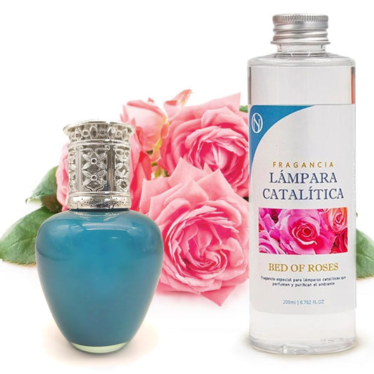 Lámpara Catalítica Aqua Marina + Fragancia Aroma Bed Of Roses 500ml - Elimina Malos Olores Y Mejora La Calidad Del Aire_0