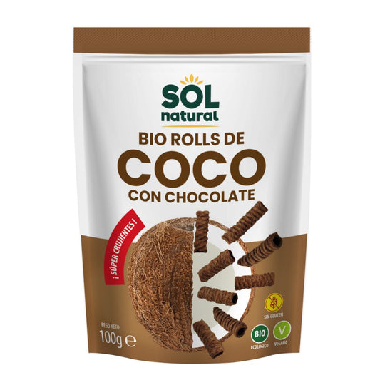 Rolls de Coco y Chocolate Crujientes Bio Sol Natural 100 g