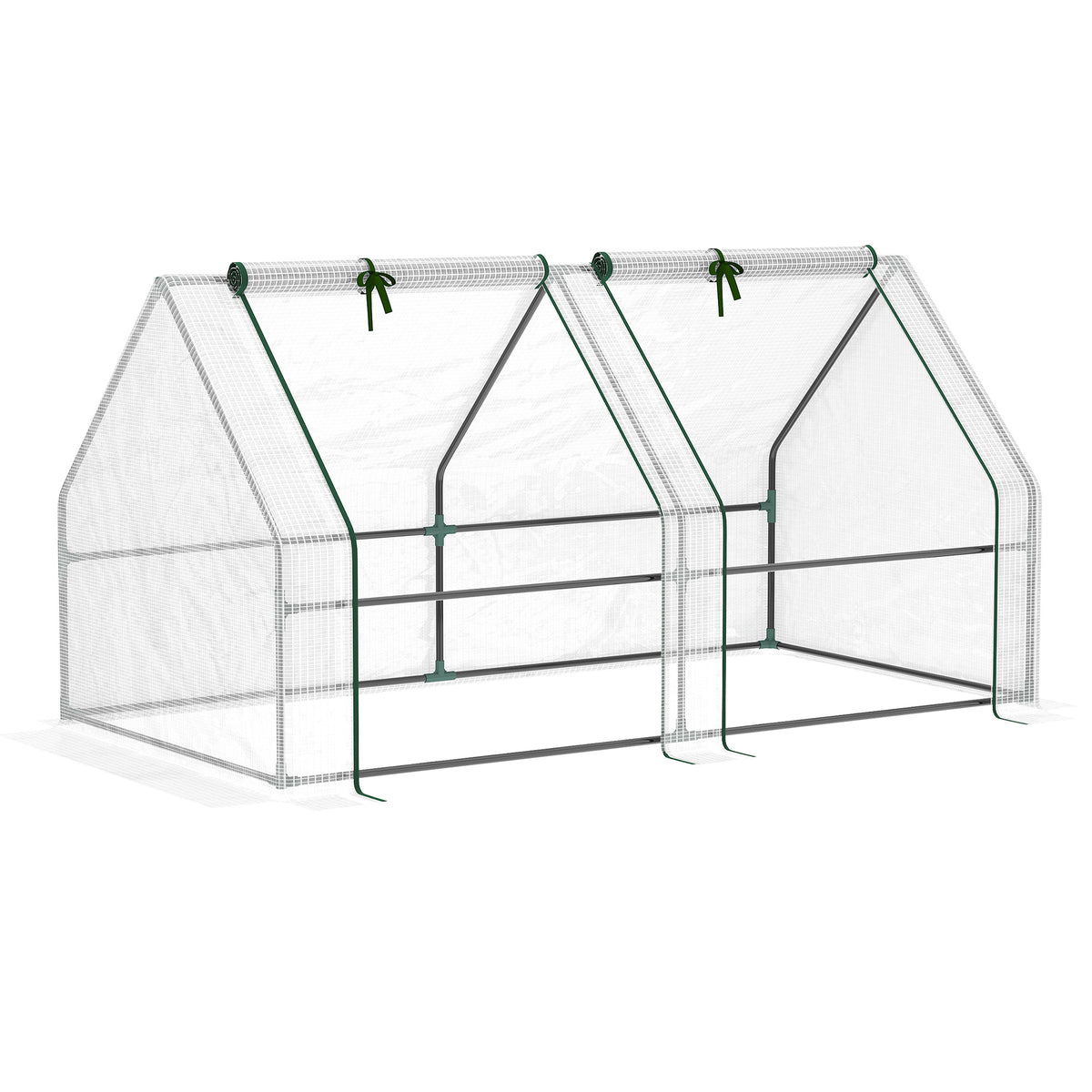 Outsunny Mini Invernadero De Jardín Terraza 180x90x90 Cm Tubo De Acero Blanco_0
