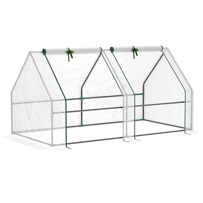 Outsunny Mini Invernadero De Jardín Terraza 180x90x90 Cm Tubo De Acero Blanco_0