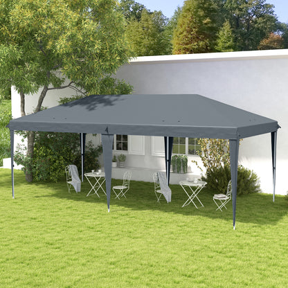 Outsunny Carpa Plegable 6x3 M Con Altura Ajustable Y Toldo Anti-uv Gris Claro_1