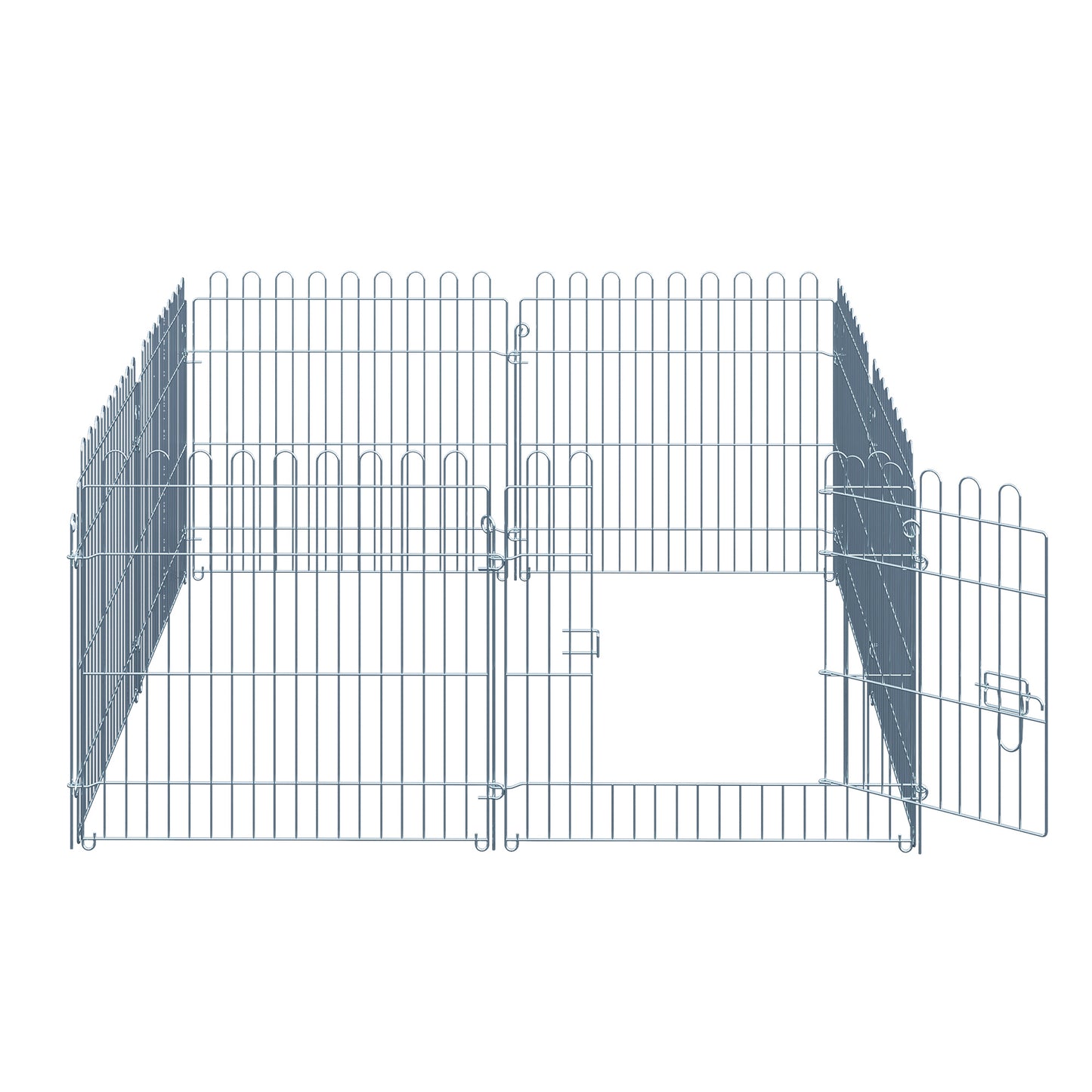 Pawhut Parque Para Perros De 8 Piezas 63x60 Cm Con 1 Puerta Plata_4