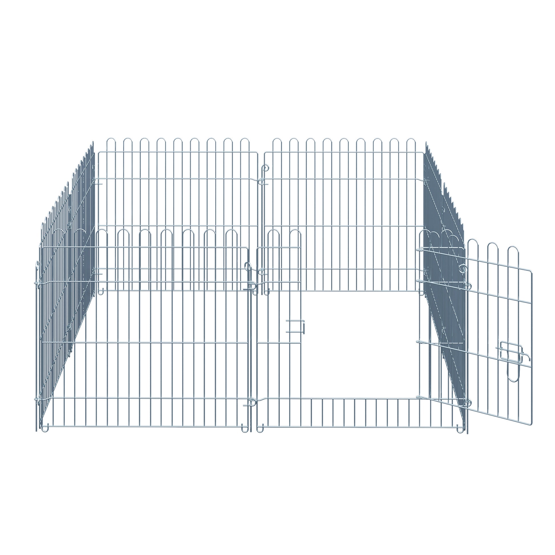 Pawhut Parque Para Perros De 8 Piezas 63x60 Cm Con 1 Puerta Plata_4