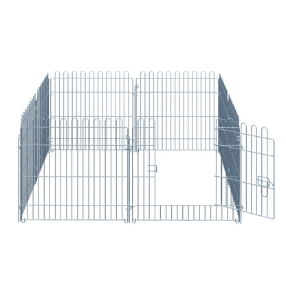 Pawhut Parque Para Perros De 8 Piezas 63x60 Cm Con 1 Puerta Plata_4
