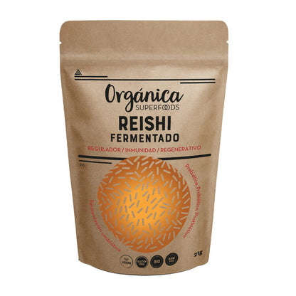 Reishi Fermentado Bio -con Prebióticos, Probióticos, Postbióticos- 90g - Orgánica Superfoods_0