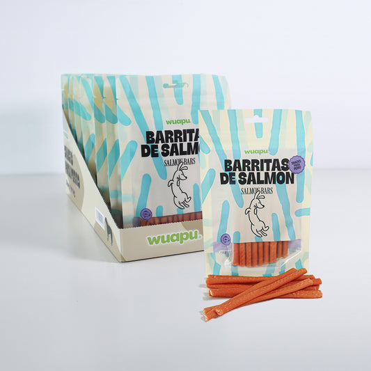 Snack Para Perro En Barritas Semihúmedas De Salmón 12 Paq X (100gr) Wuapu_0