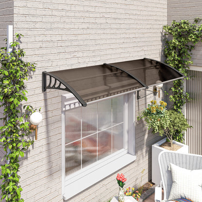 Outsunny Marquesina Para Puertas Y Ventanas 195x75cm Con Soporte De Aluminio_3