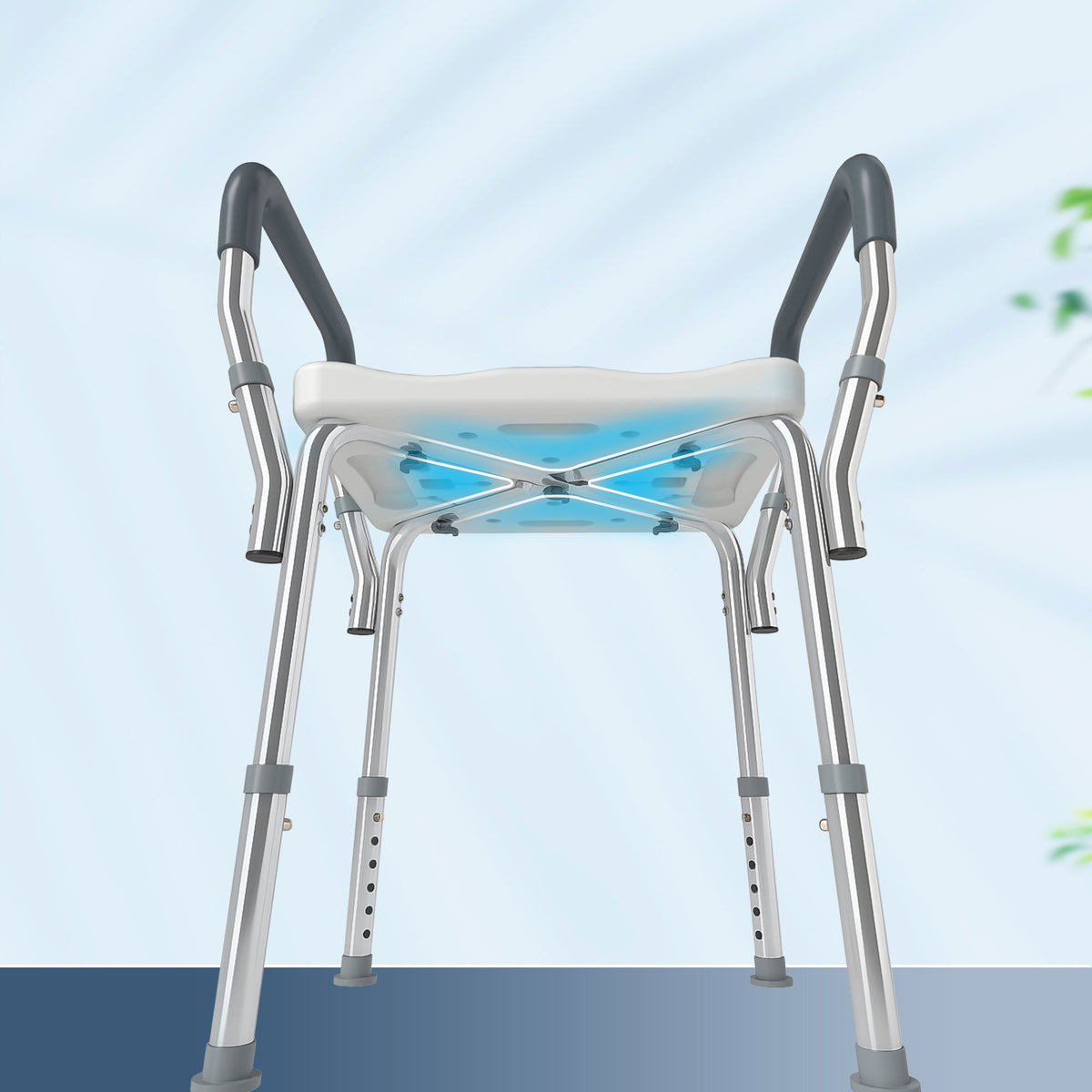 Homcom Taburete De Ducha Con Altura Regulable Antideslizante Carga 150 Kg_3