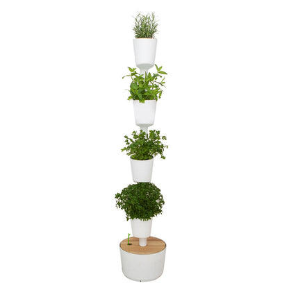 Huerto Vertical De Interior Citysens Con Riego Manual De 4 Macetas – Blanco, Polipropileno 100% Reciclado_0