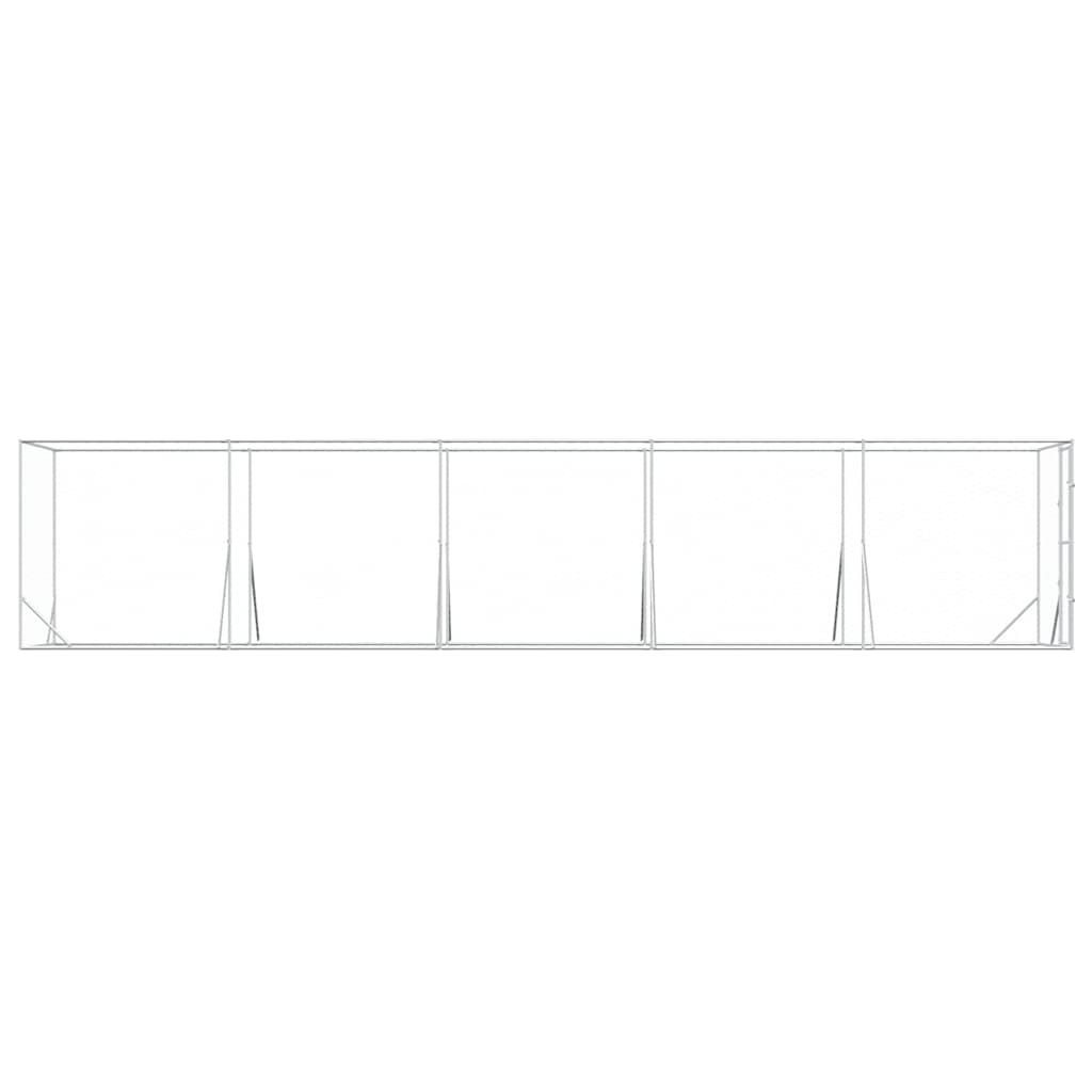 Perrera De Exterior Acero Galvanizado Plateado 2x10x2 M_4