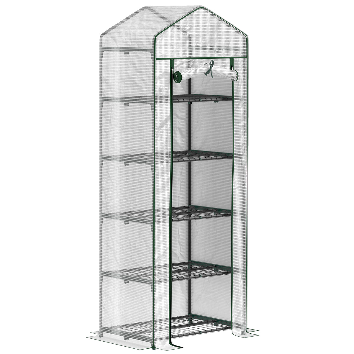 Outsunny Invernadero Pequeño Con Estantes De 5 Niveles 69x49x193 Cm Transparente_0