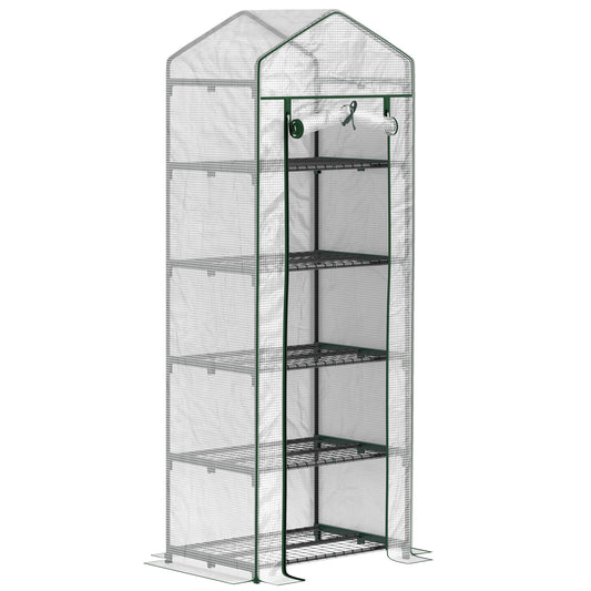 Outsunny Invernadero Pequeño Con Estantes De 5 Niveles 69x49x193 Cm Transparente_0