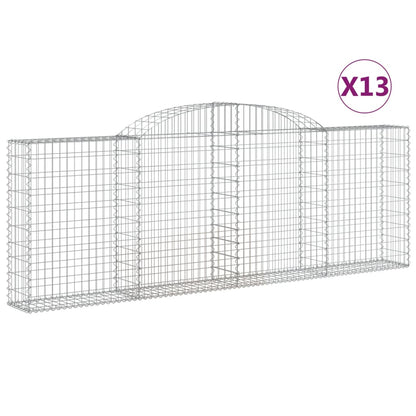 Cestas De Gaviones 13 Uds Forma Arco Hierro 300x30x100/120 Cm_0