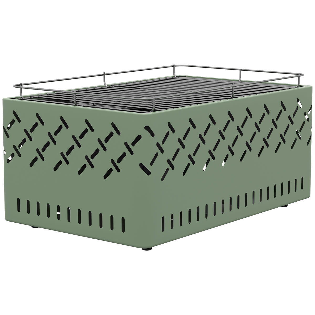 Barbacoa De Carbón Outsunny Metal Verde 45.5x29x21 Cm_3