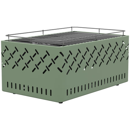 Barbacoa De Carbón Outsunny Metal Verde 45.5x29x21 Cm_3