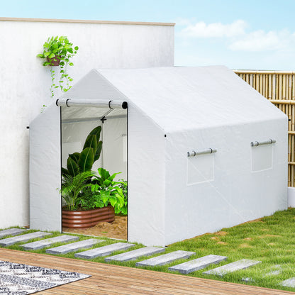 Outsunny Invernadero De Exterior 2x3x2 M Con 4 Ventanas De Malla Blanco_4