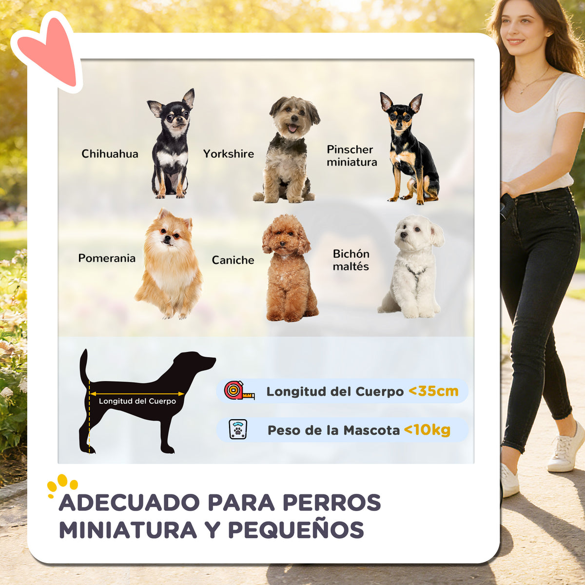 Pawhut Carrito Para Perros Plegable Con Cesta De Almacenaje 77x44x102 Cm Gris_3