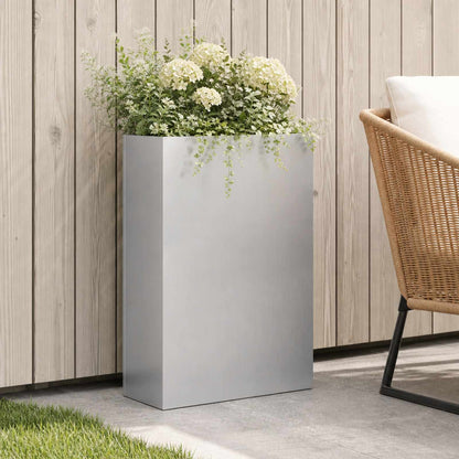 Macetero De Jardín Plateado 40 X 20 X 75 Cm Acero Galvanizado_1