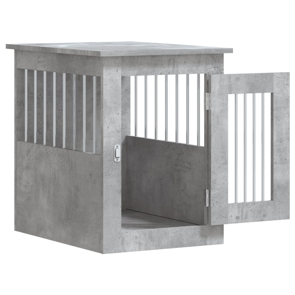 Jaula Para Perros Madera Ingeniería Gris Hormigón 45x62x59 Cm_5